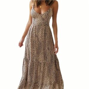 Cupshe leopard print dress, size small.